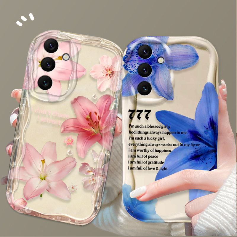 Phone Cases Samsung A14 - Beautiful Pink Lily Pattern Phone Case