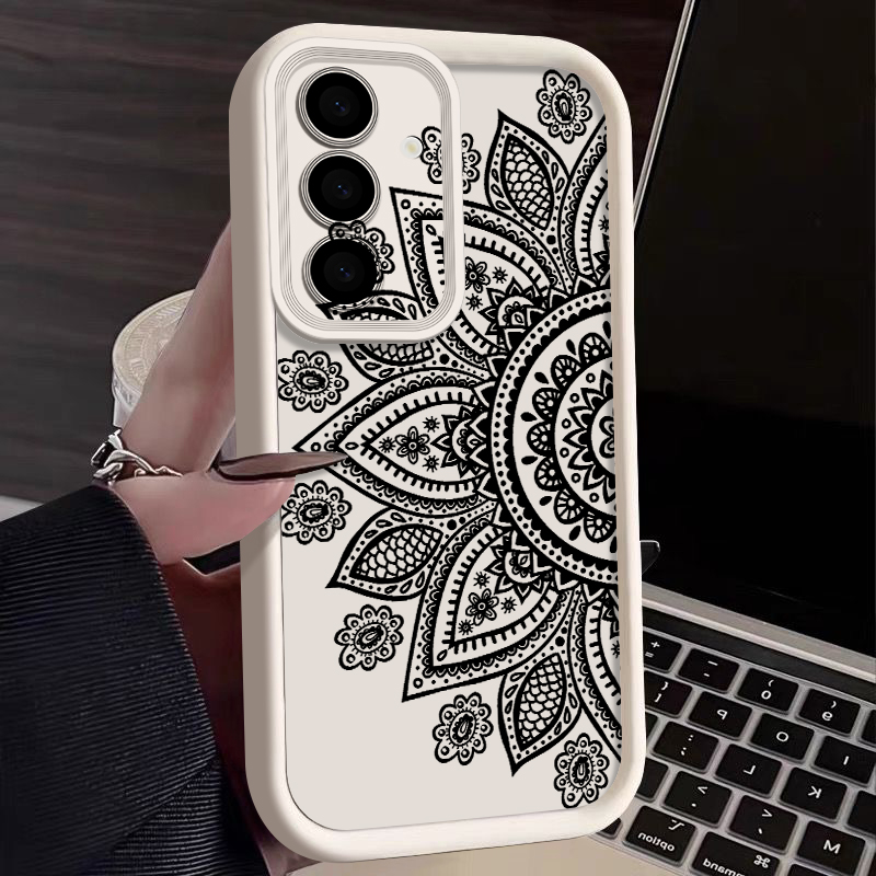 Phone Cases Samsung A14 - Retro Flower Totem Pattern Case For