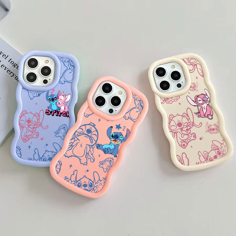Phone Cases Disney - Stitch and Angel Cartoon Candy Color