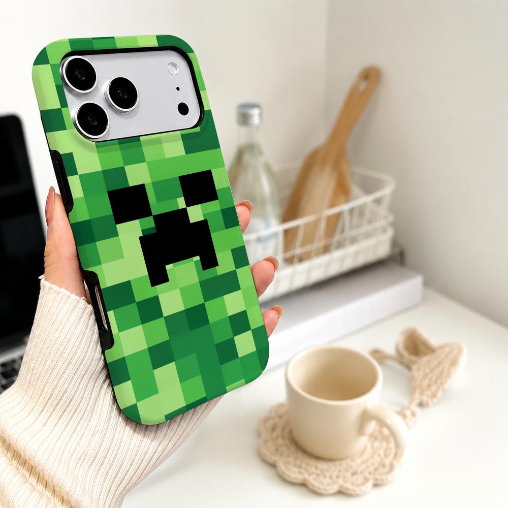 Phone Cases Green - Hot Game Green Pixel Monster Cartoon
