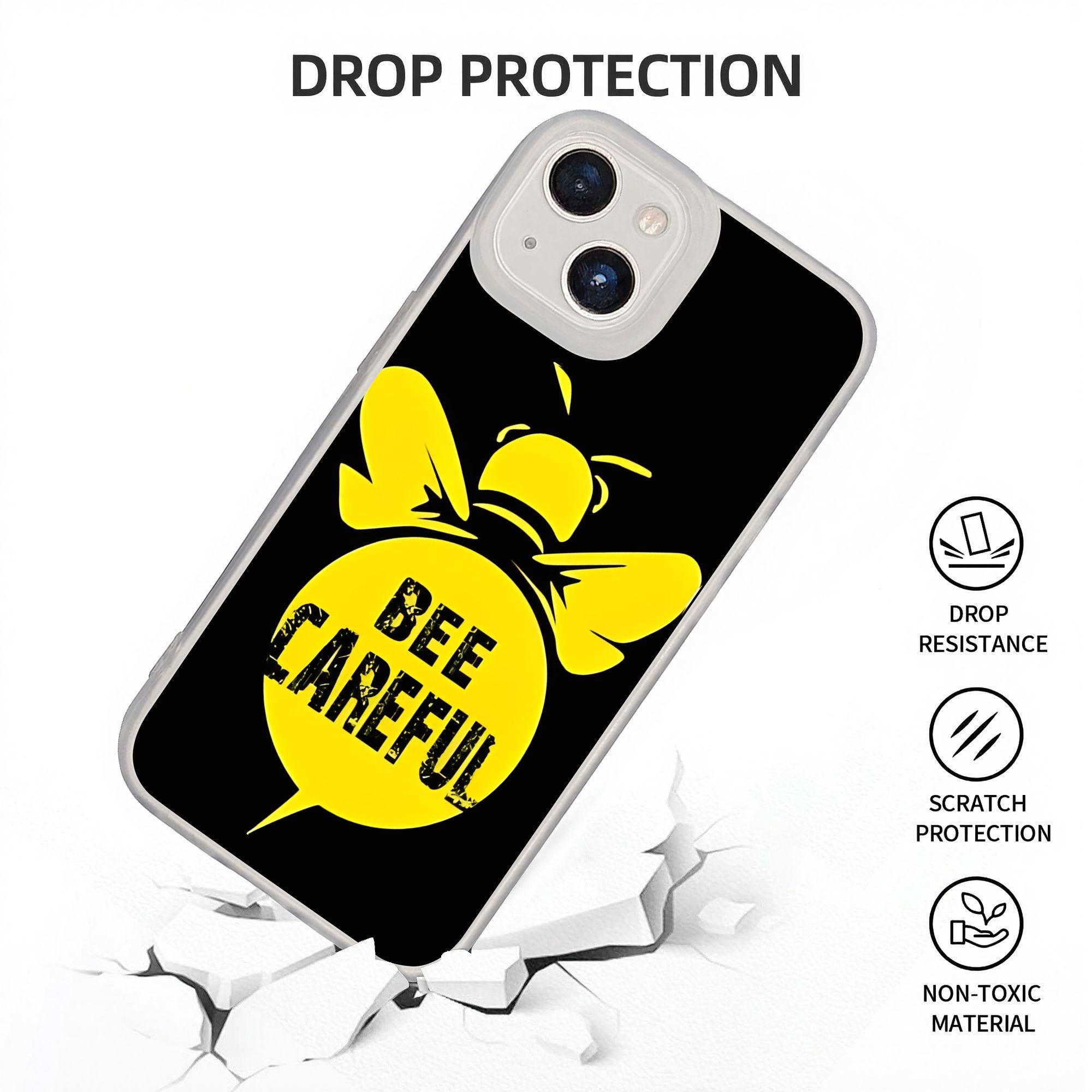 Phone Cases Typo - New Armor Bumper Shockproof Bee Careful