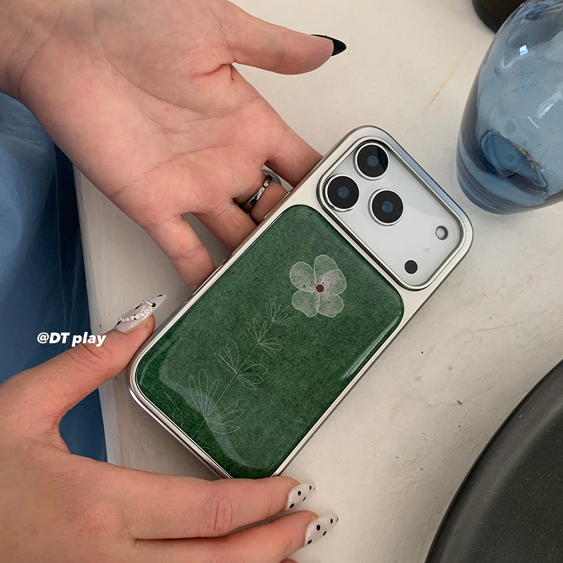 Phone Cases Green - Ins Green Chamomile Small Flowers Electroplated