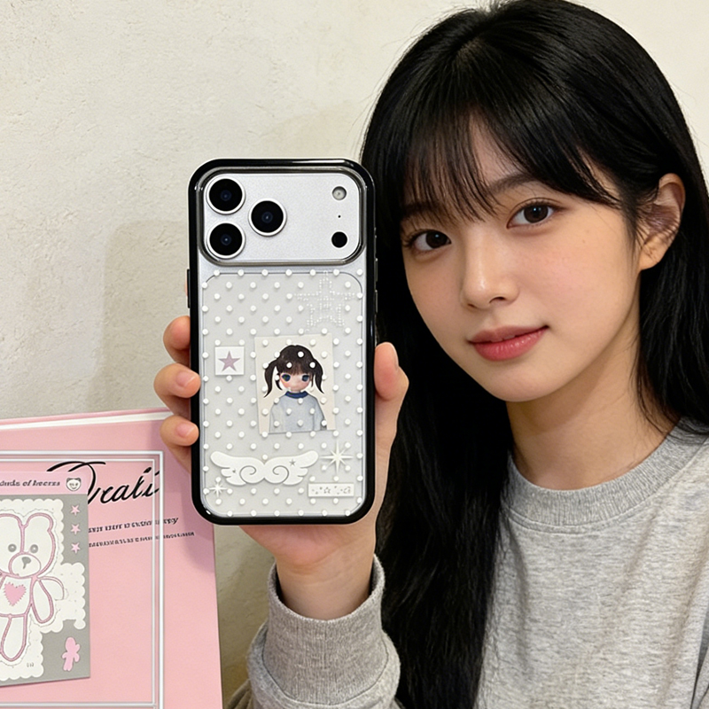 Phone Cases For Girls - Ins Korean Girl Polka Dots Wing