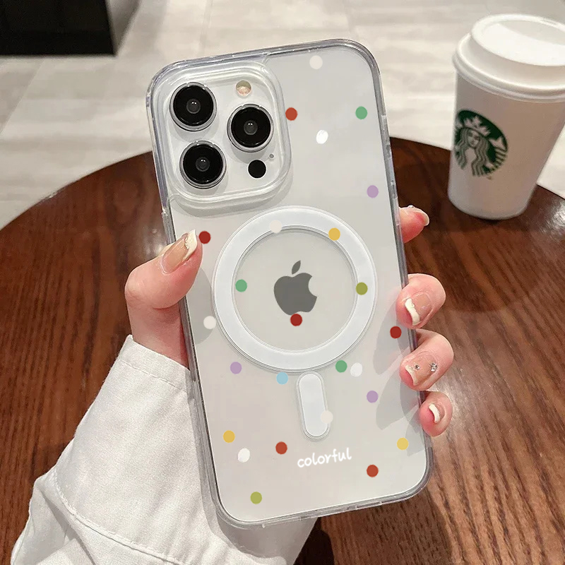 Phone Cases Korean - INS Korean Creative Colored Wave Dots