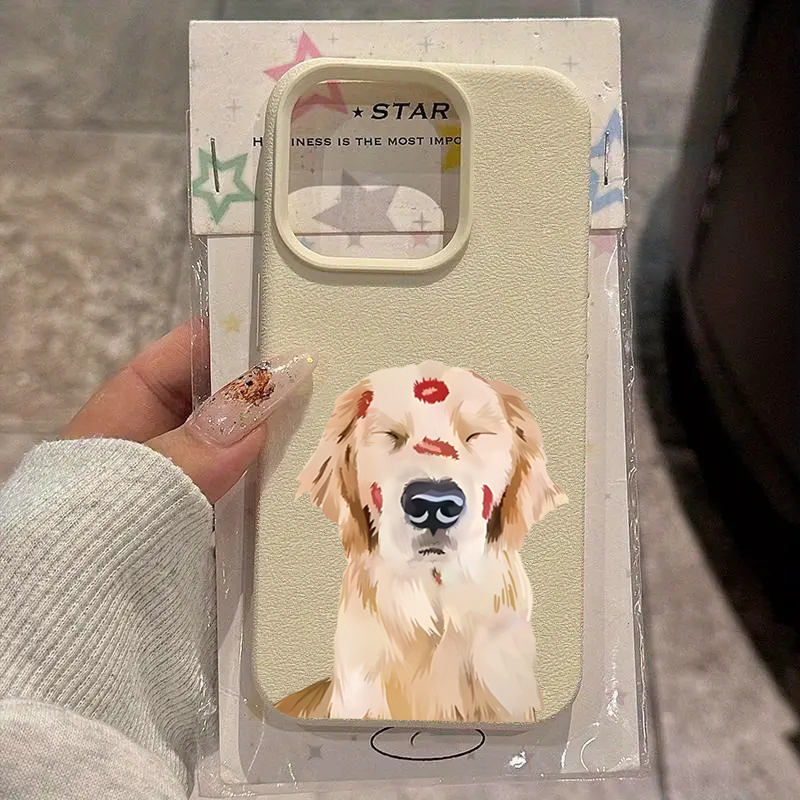 Phone Cases Galaxy A16 5G - Cute Golden Retriever Red Lip Print