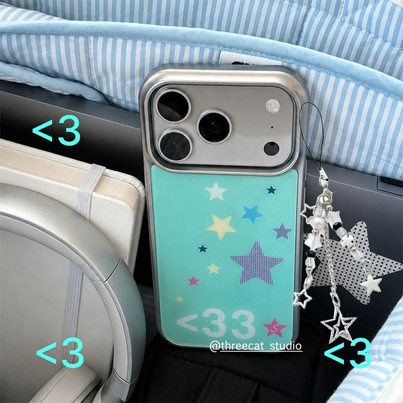 Phone Cases Green - Korean Ins Creative Mint Green Star