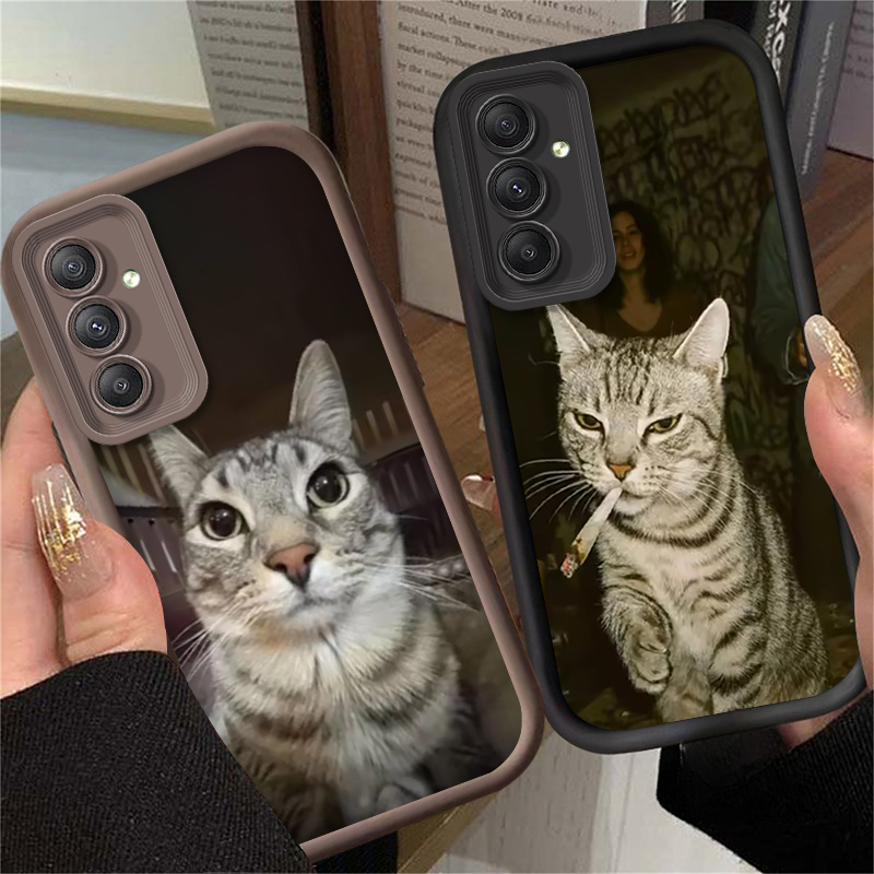 Trendy Cat Smoking Phone Case  - Phone Cases Samsung A14 review and price