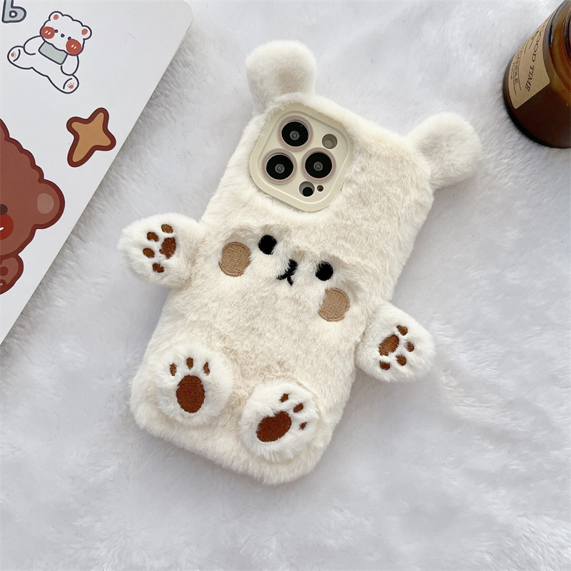 Korean 3D Cartoon Bear Fluffy  - Phone Cases Iphone 11 review and price