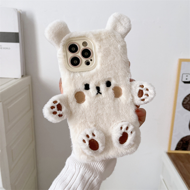 Korean 3D Cartoon Bear Fluffy  - Phone Cases Iphone 11 review and price