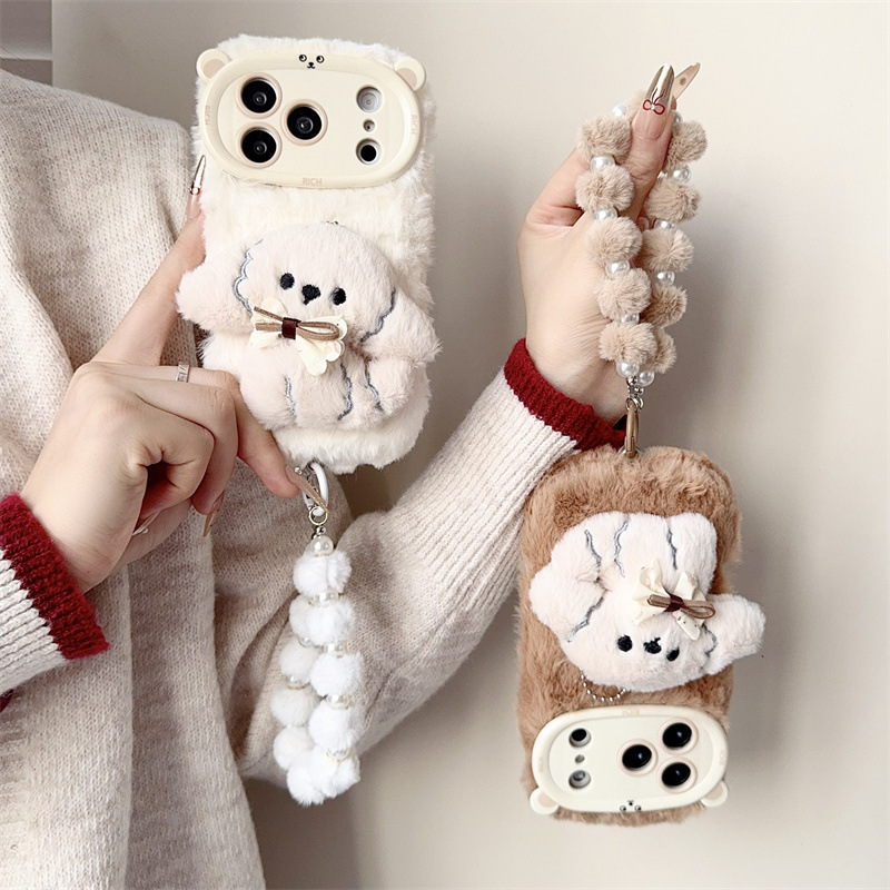 3D Cartoon Bowknot Puppy Warm  - Phone Cases Iphone 11 review and price