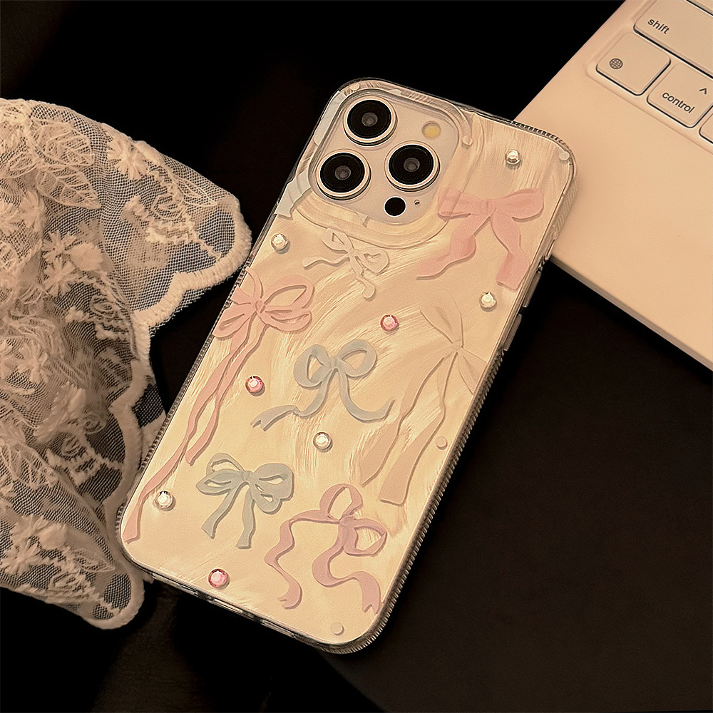 Korean Colorful Bowknot Diamon - Phone Cases Korean review and price