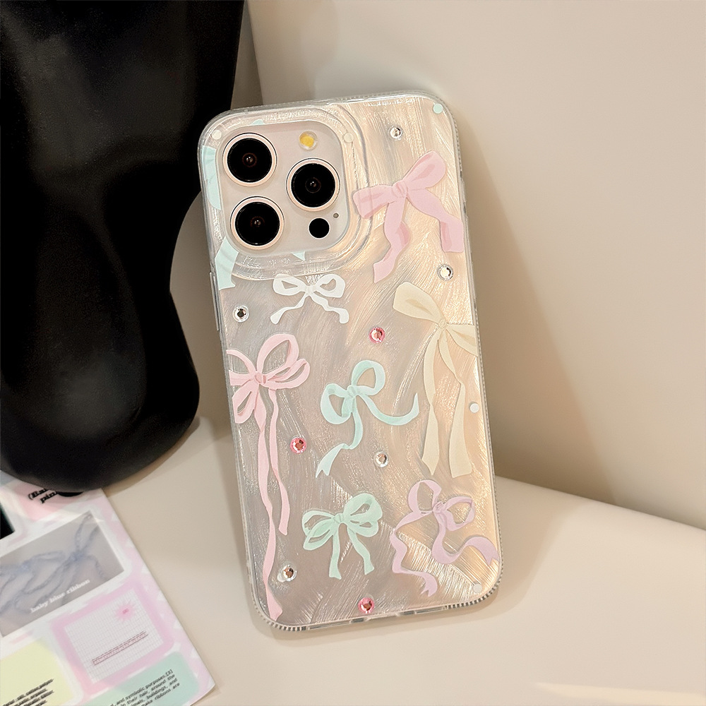 Korean Colorful Bowknot Diamon - Phone Cases Korean review and price