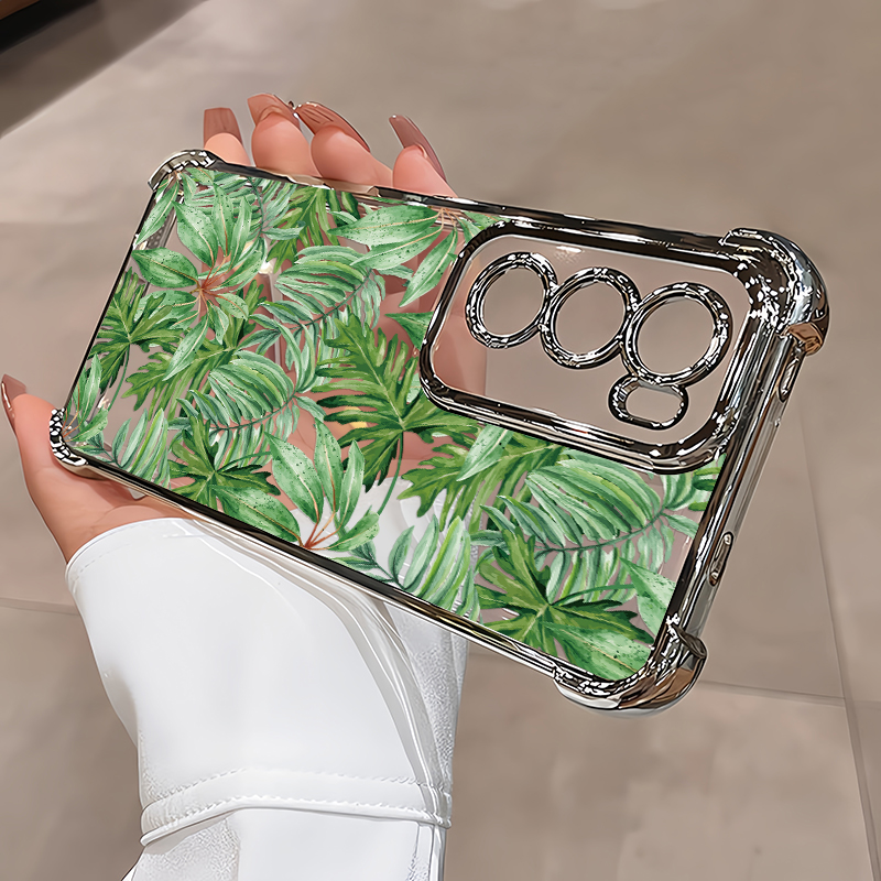 Fashion Green Leaves Print Pho - Phone Cases Green review and price