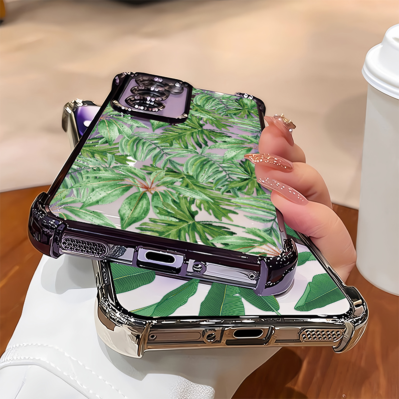 Fashion Green Leaves Print Pho - Phone Cases Green review and price