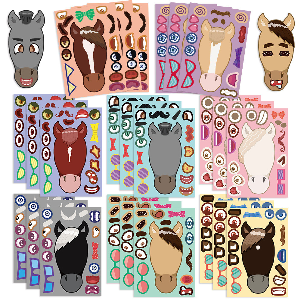 8PCS Cartoon Horse Head Collag - Phone Cases Horse review and price