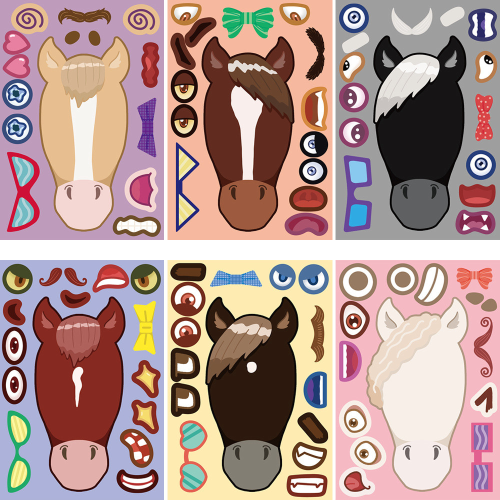 8PCS Cartoon Horse Head Collag - Phone Cases Horse review and price