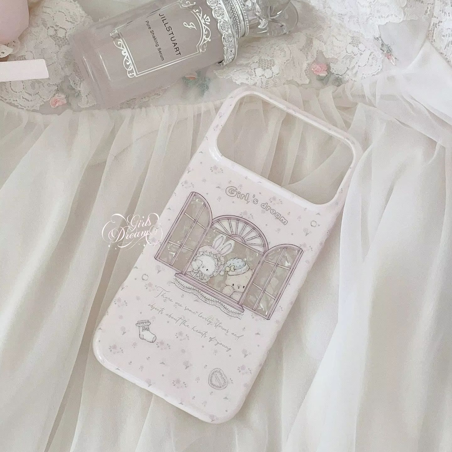Kawaii Bunny Bear Floral Pink  - Phone Cases For Girls review and price