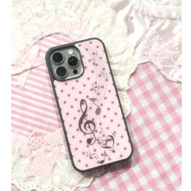 Korean ins Pink Brown Polka Do - Phone Cases For Girls review and price