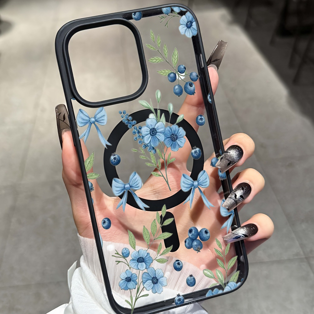 Blueberry Floral Clear Case  F - Phone Cases For Iphone 12 Pro Max review and price