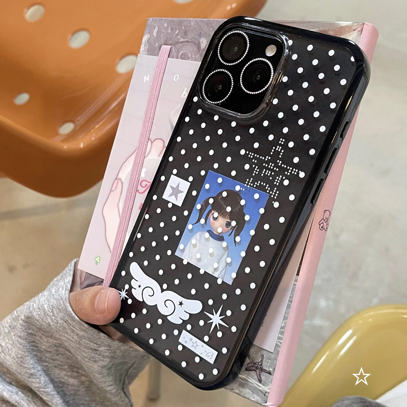 Ins Korean Girl Polka Dots Win - Phone Cases For Girls review and price