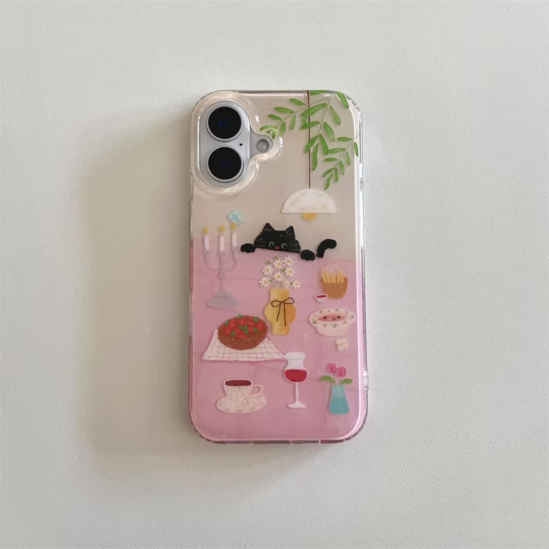 Ins Girl Cute Dining Table Lit - Phone Cases For Girls review and price