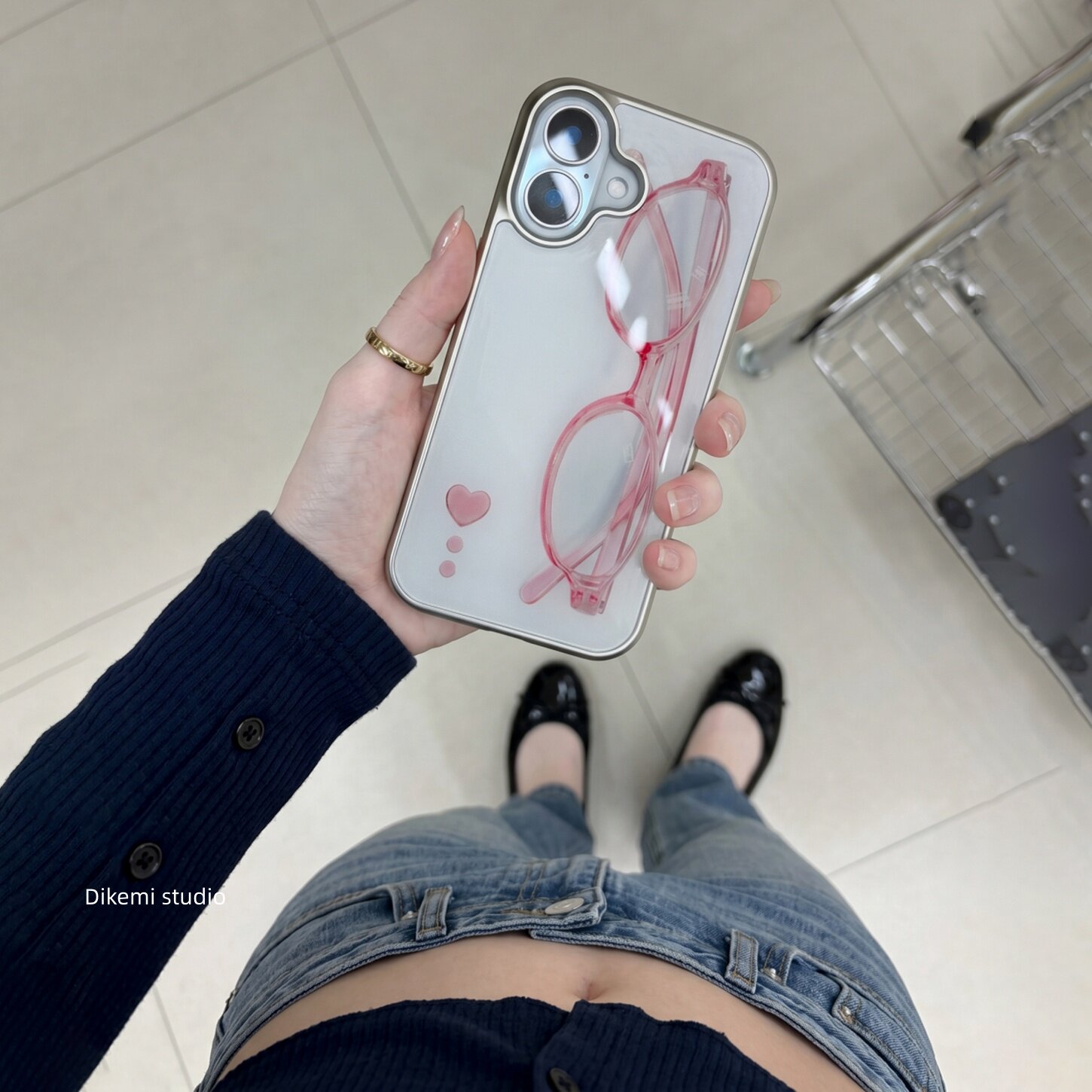 Korean ins Girl Heart Pink Gla - Phone Cases For Girls review and price