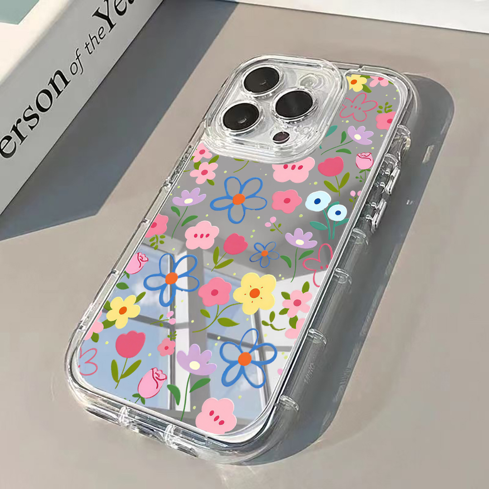 Korean Ins Style Floral Silver - Phone Cases Korean review and price