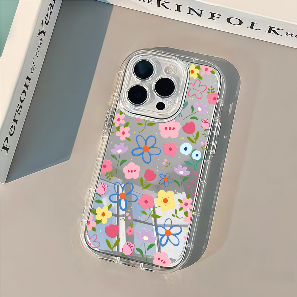 Korean Ins Style Floral Silver - Phone Cases Korean review and price